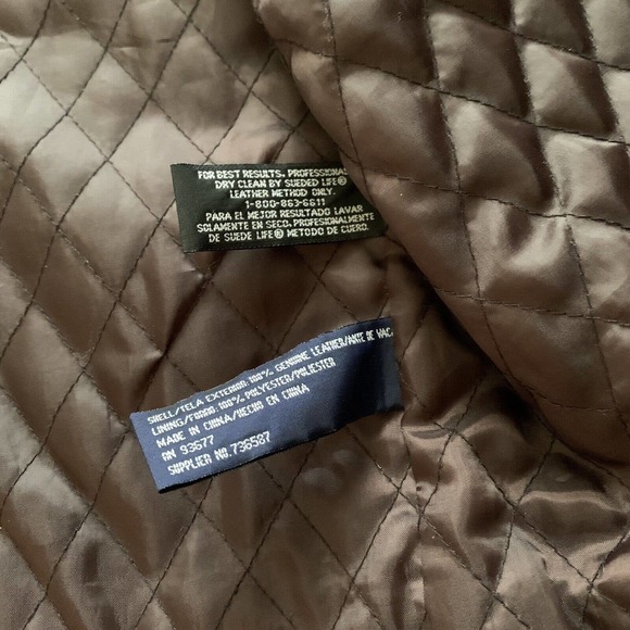 AIRBORNE Leather Jacket BROWN Coat Mens Large Vintage Please See Pictures - Picture 10 of 11